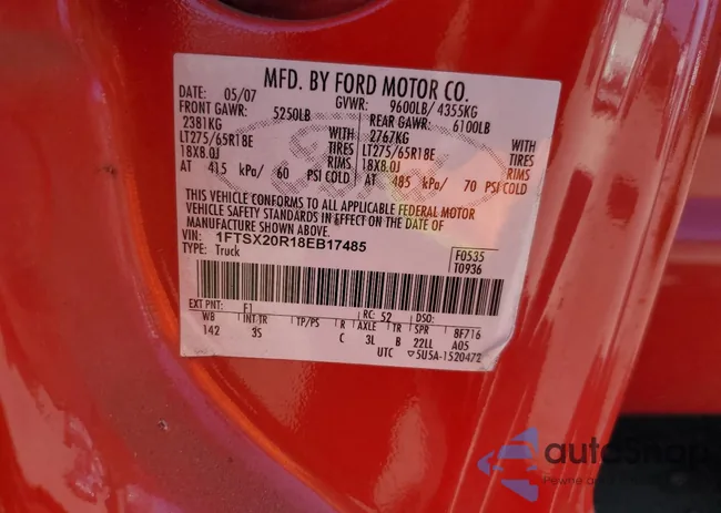 1FTSX20R18EB17485: 76993454