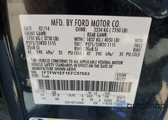 1FTFW1EF1EFC57653: 77008954