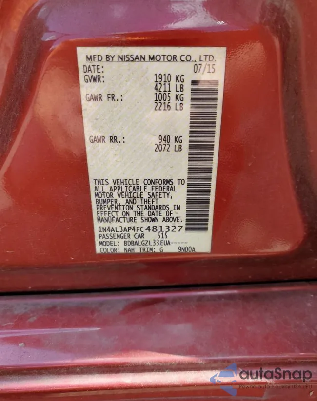 1N4AL3AP4FC481327: 74570134