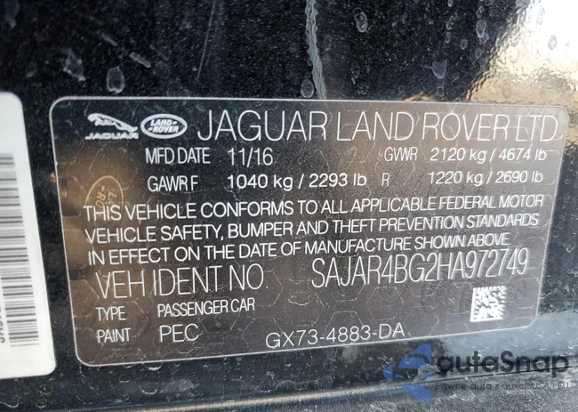 SAJAR4BG2HA972749: 72459984