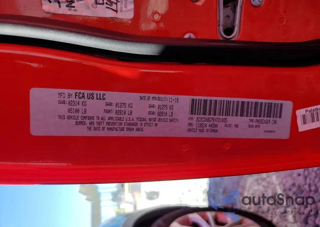 2C3CDXBG7KH721035: 84118374