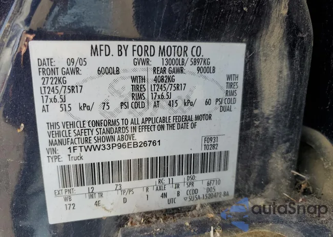 1FTWW33P96EB26761: 77820104