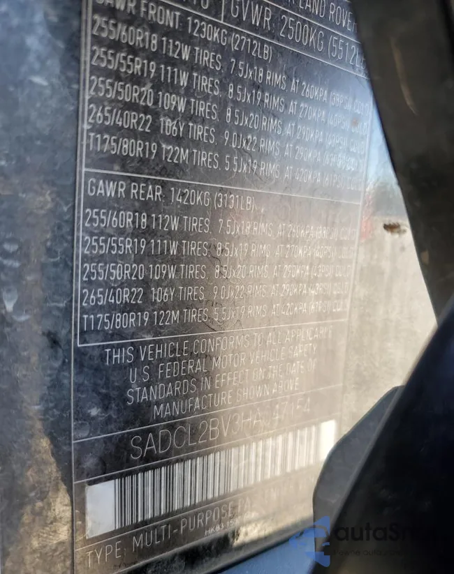 SADCL2BV3HA047154: 87237975