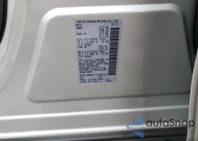 5N1DL0MM8HC530812: 86453275