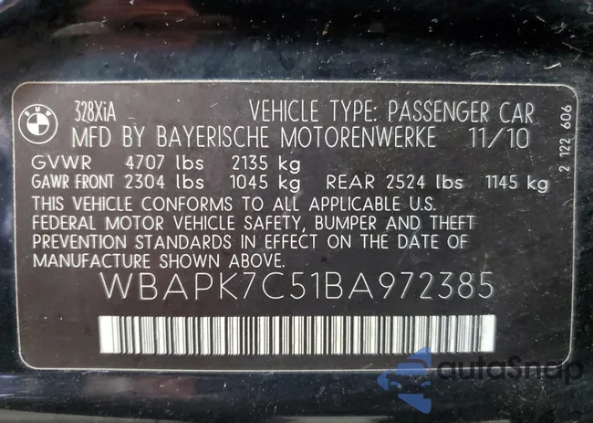 WBAPK7C51BA972385: 86883275