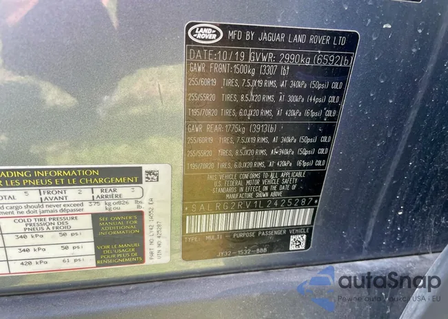 SALRG2RV1L2425287: 85319725