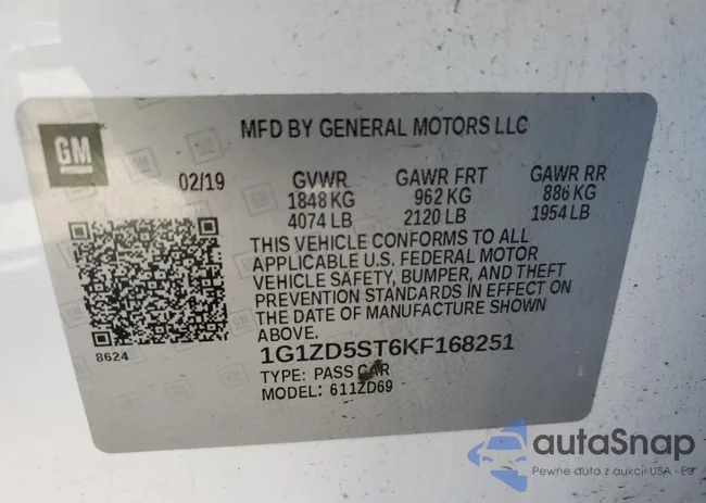 1G1ZD5ST6KF168251: 87051465