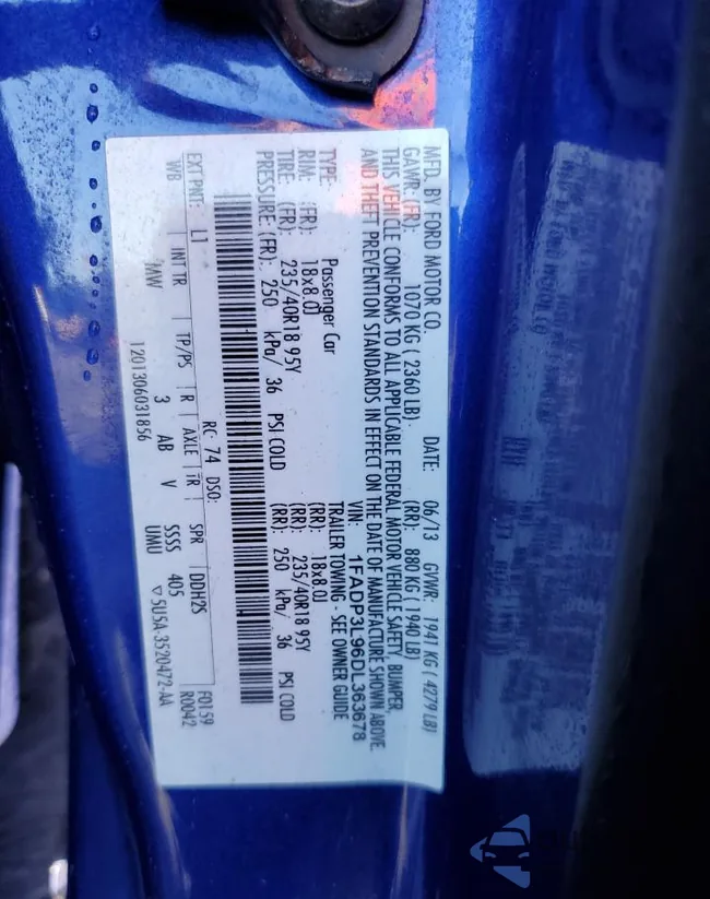 1FADP3L96DL363678: 86685785