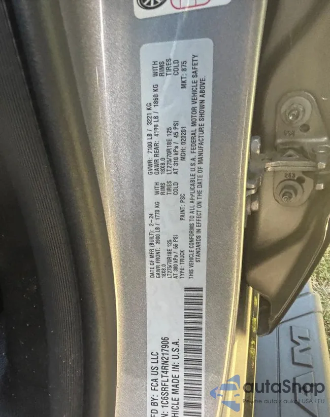 1C6SRFLT4RN217906: 91194125