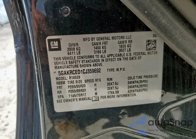 5GAKRCED1CJ359692: 85589115