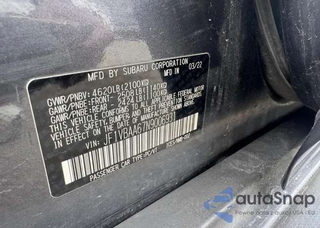 JF1VBAA67N9006931: 90948835