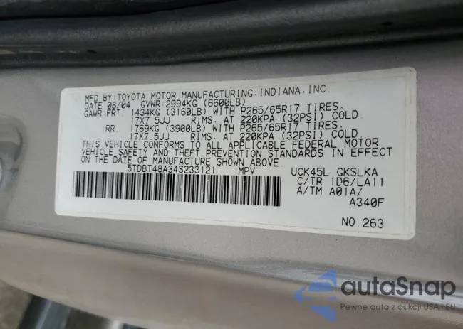 5TDBT48A34S233121: 89572875