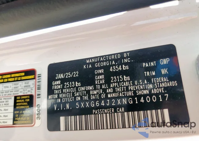 5XXG64J2XNG140017: 90705285