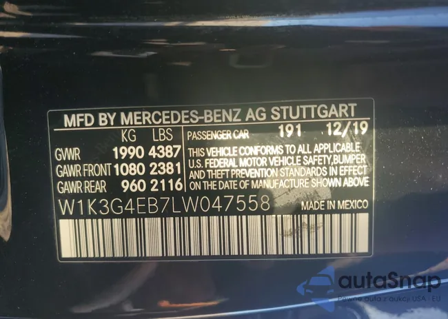 W1K3G4EB7LW047558: 86461375