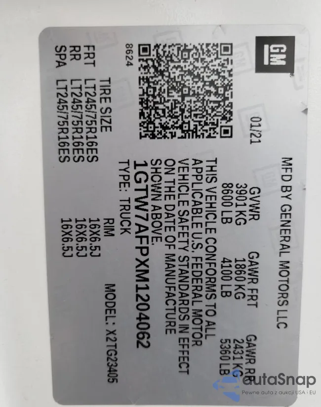 1GTW7AFPXM1204062: 84635645