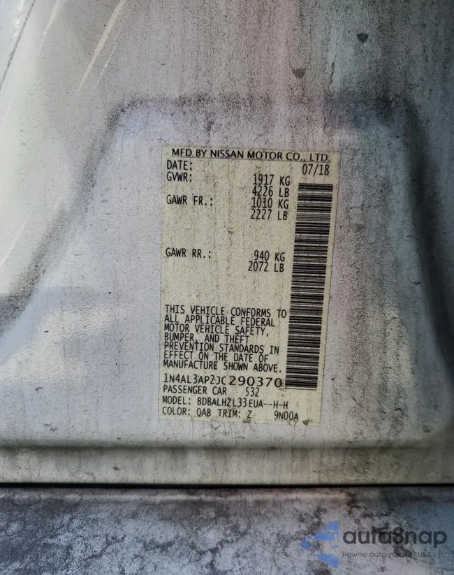 1N4AL3AP2JC290370: 82051525