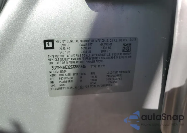 3GYFNAE32CS565345: 86148945