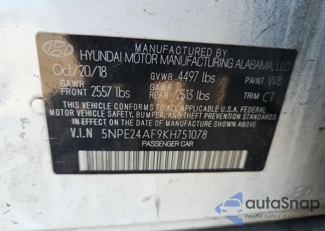 5NPE24AF9KH751078: 85310625