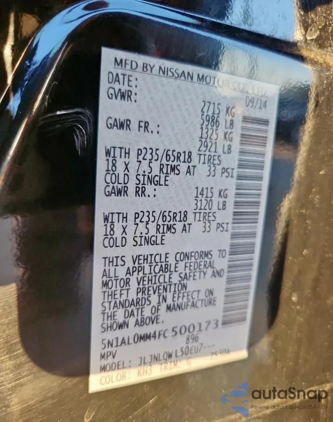 5N1AL0MM4FC500173: 85168105