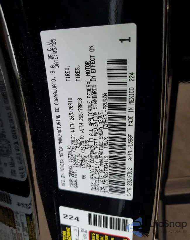 3TYLC5LNXST034119: 86773325