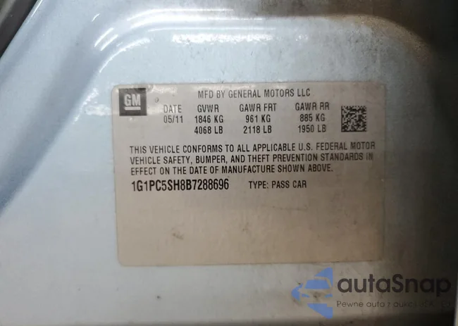 1G1PC5SH8B7288696: 82238165