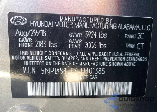 5NPD84LF3JH401385: 86864625