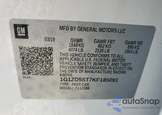 1G1ZD5ST7KF185091: 84833825