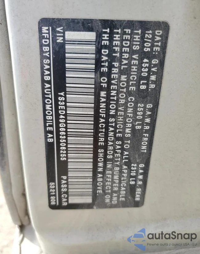 YS3ED49G663506255: 86220375