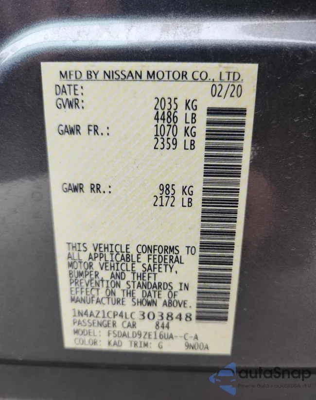 1N4AZ1CP4LC303848: 82446785