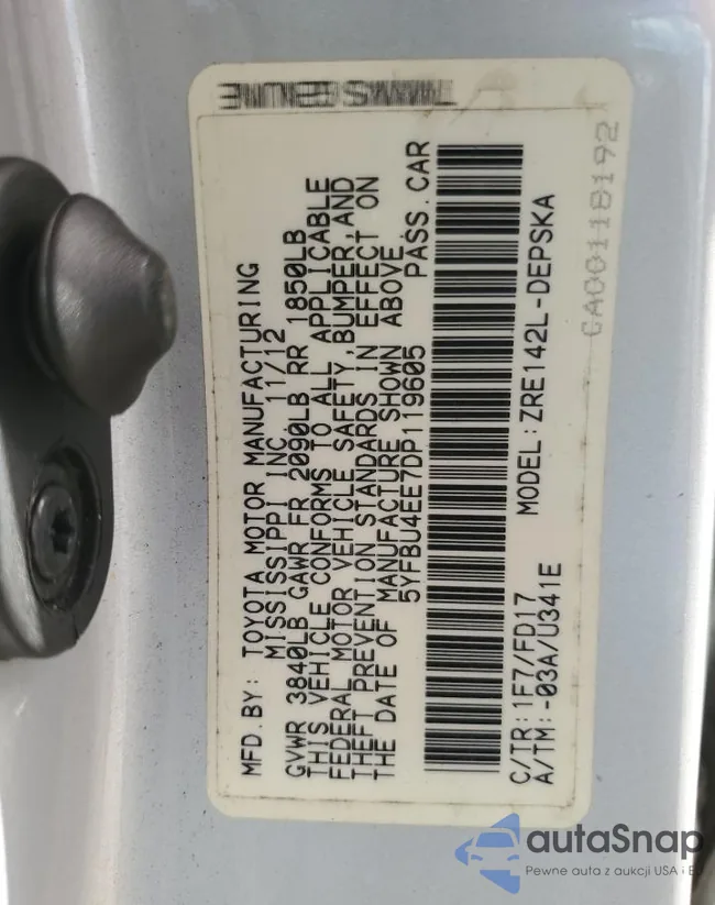 5YFBU4EE7DP119605: 82726305