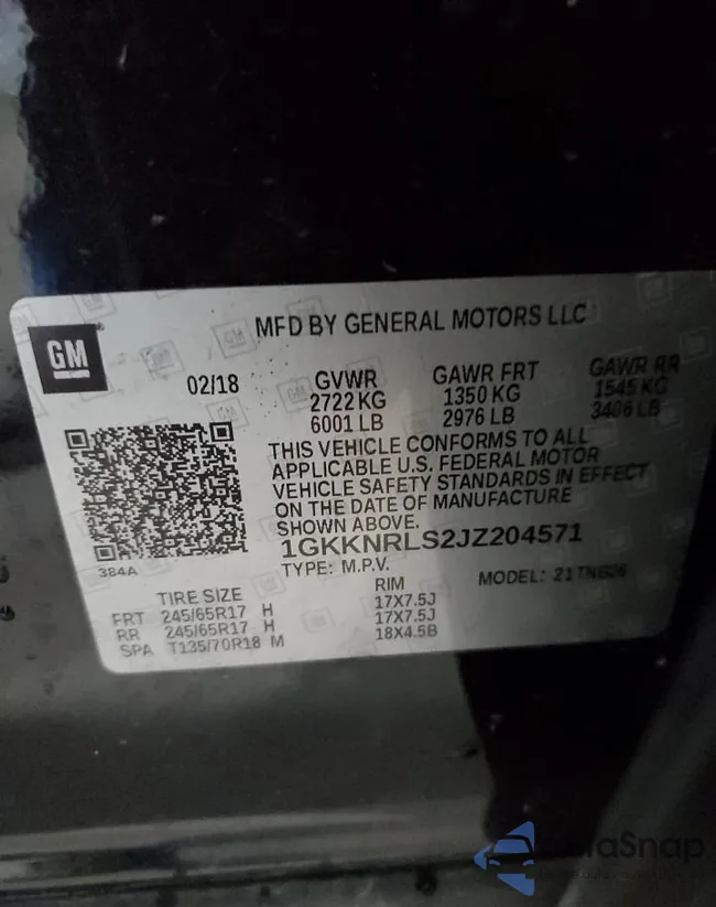 1GKKNRLS2JZ204571: 90308285