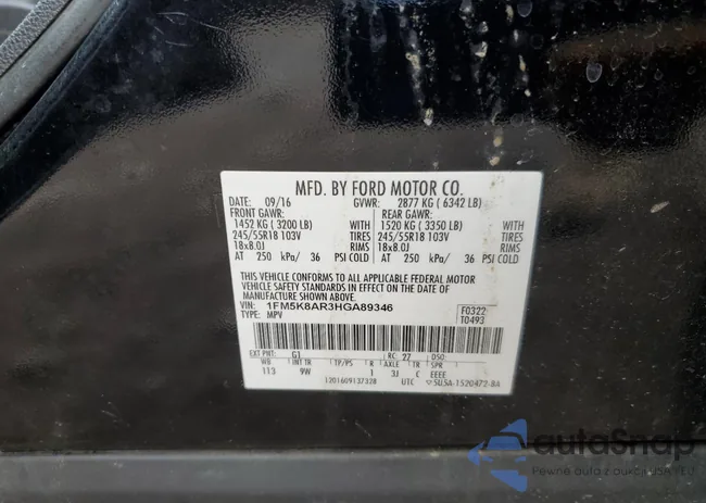 1FM5K8AR3HGA89346: 85488625