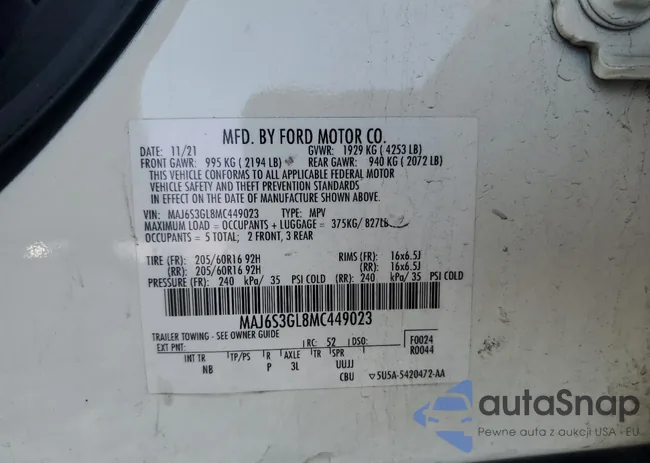 MAJ6S3GL8MC449023: 90542225