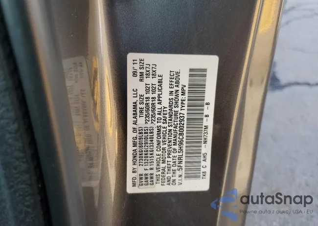 5FNRL5H96CB002937: 85555685