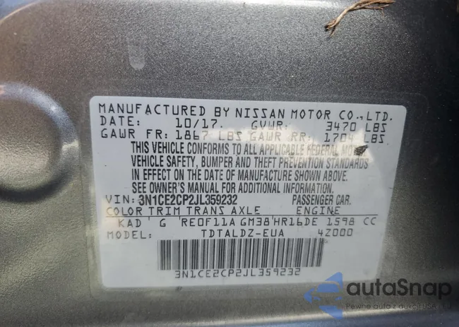 3N1CE2CP2JL359232: 85197935