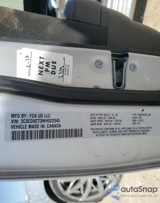 2C3CDXCT3MH522045: 89613935