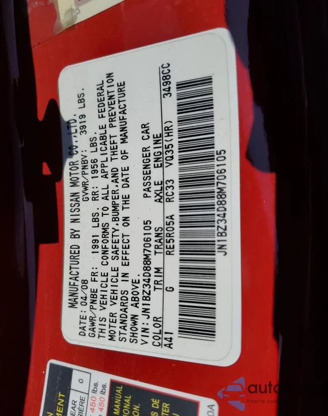 JN1BZ34D88M706105: 84921765