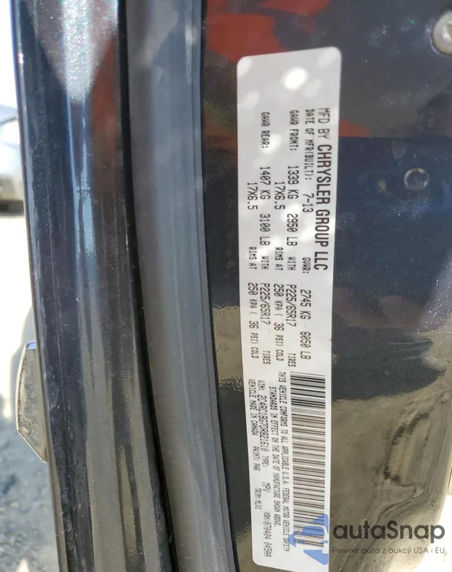 2C4RC1BG7DR821610: 90872005