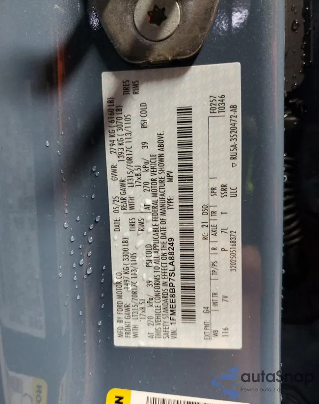 1FMEE8BP7SLA88249: 85953625