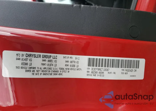 3C3CFFBR6CT126367: 86222025