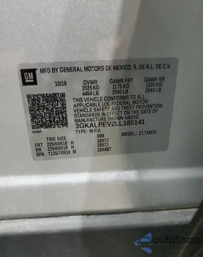 3GKALPEV2LL185141: 90727545