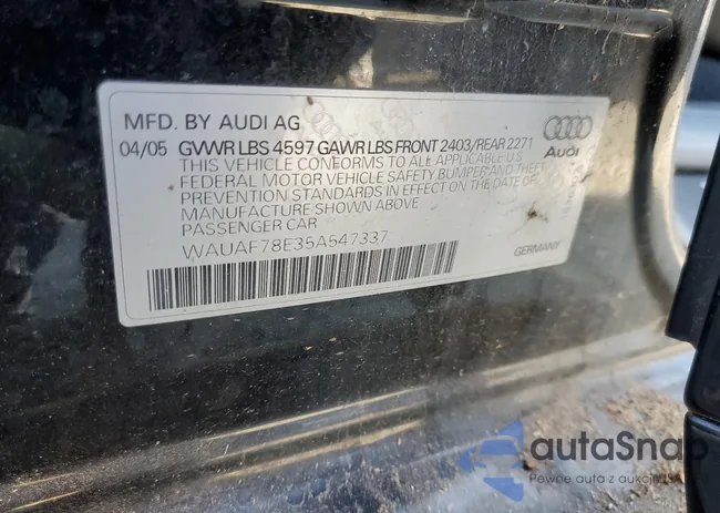 WAUAF78E35A547337: 90485305