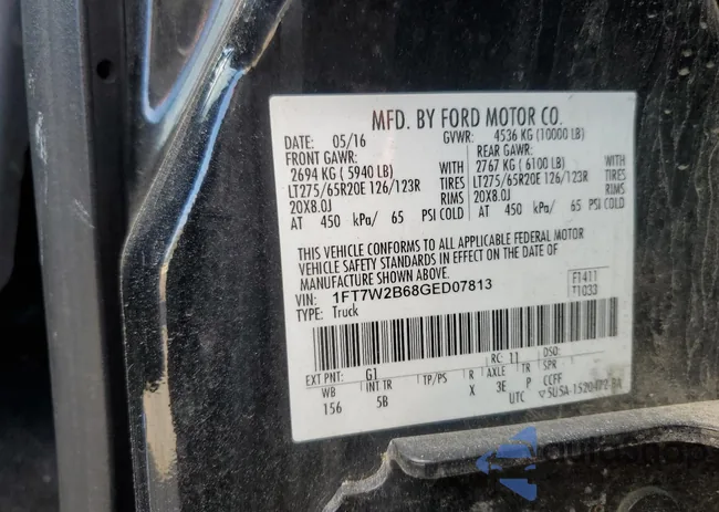 1FT7W2B68GED07813: 85824515