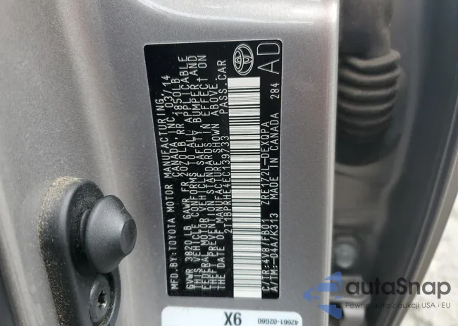 2T1BPRHE4EC139733: 85727445