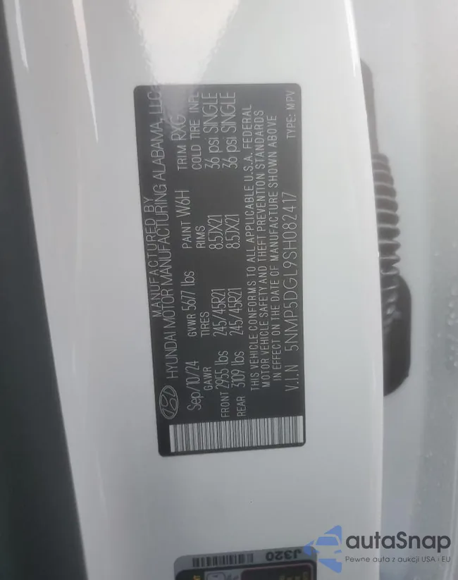 5NMP5DGL9SH082417: 91058295