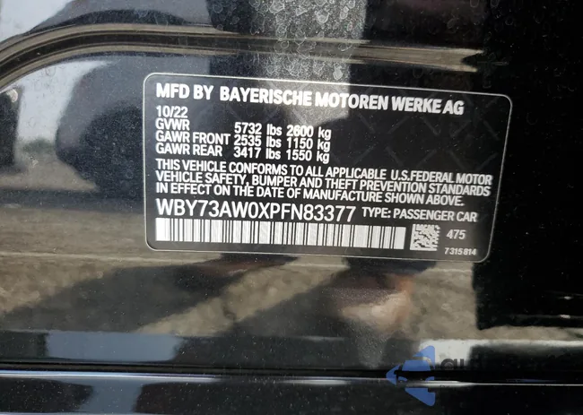 WBY73AW0XPFN83377: 82777005