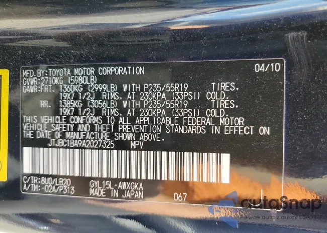 JTJBC1BA9A2027325: 90136765