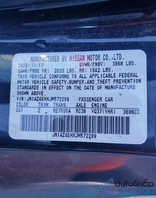 JN1AZ4EHXJM572299: 86687455