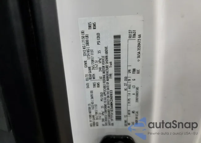 1FTFX1E54MKD60933: 84919095