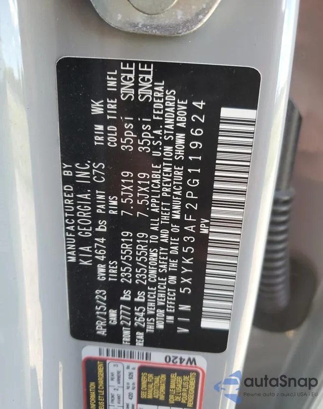 5XYK53AF2PG119624: 85650685